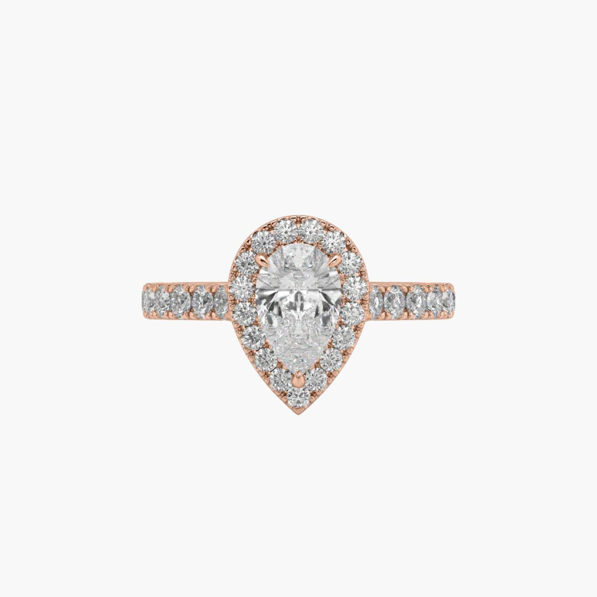 Lumiere Pear 0.9 ct Halo Ring