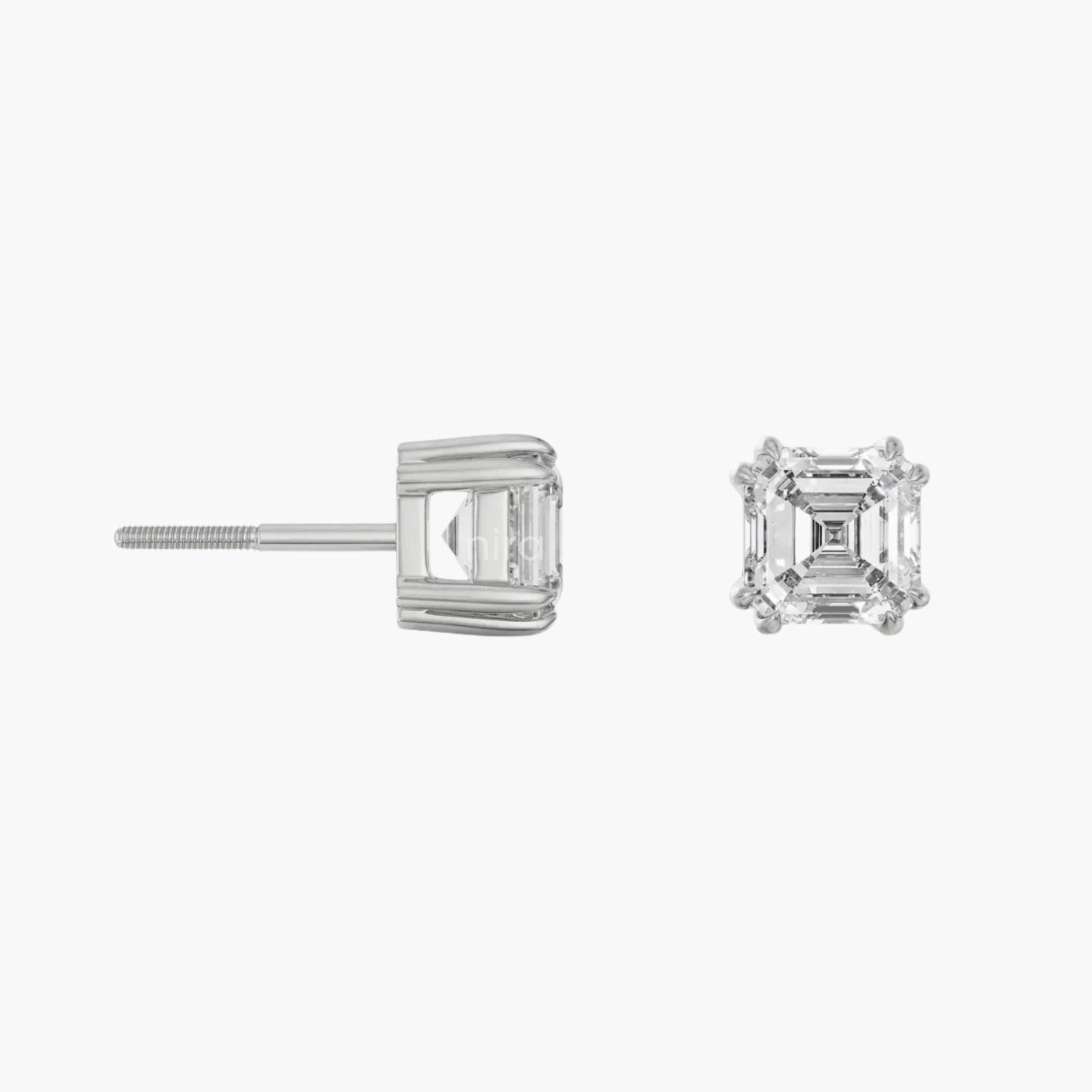 Metro Asscher Solitaire Studs