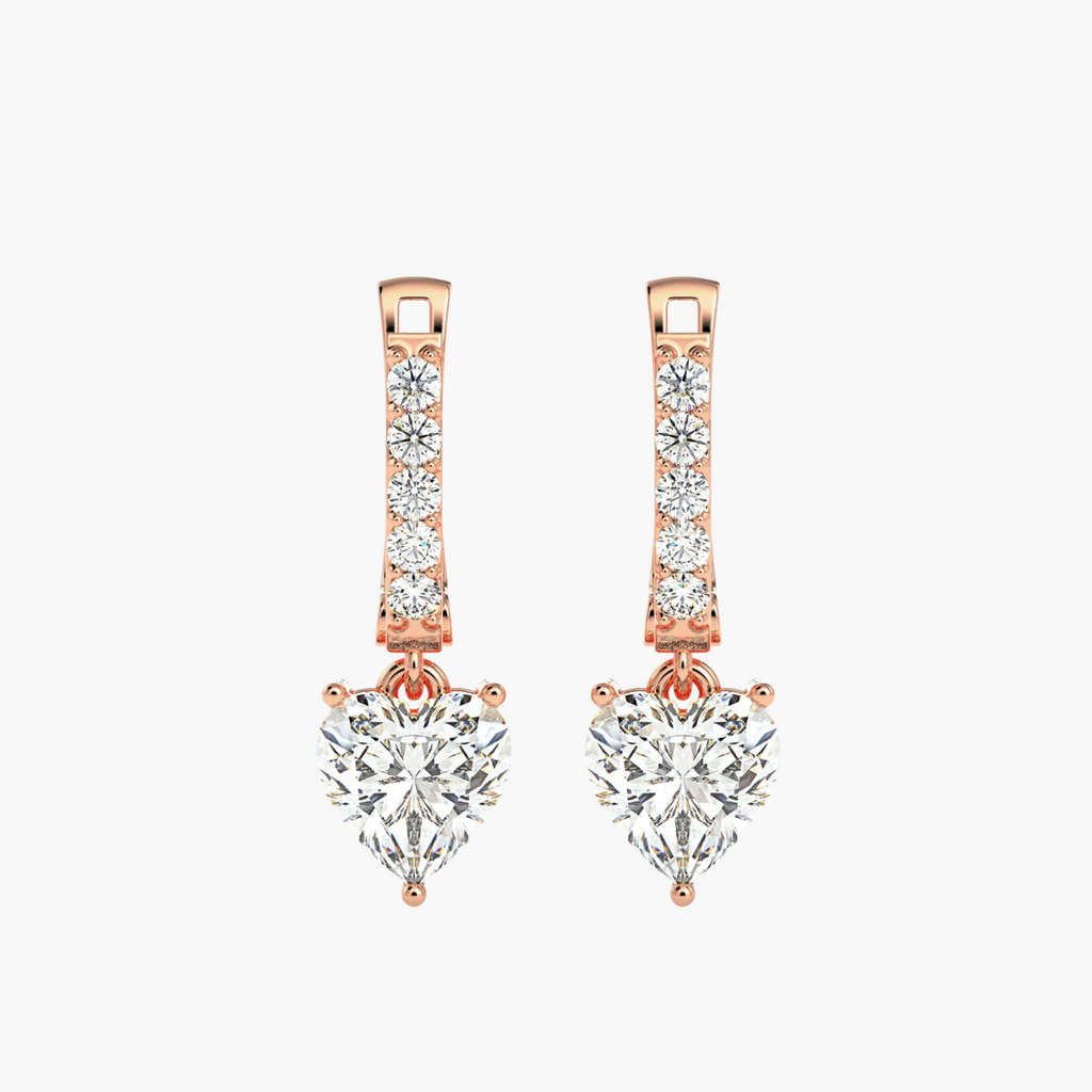 Heart fall Drop Diamond Earrings