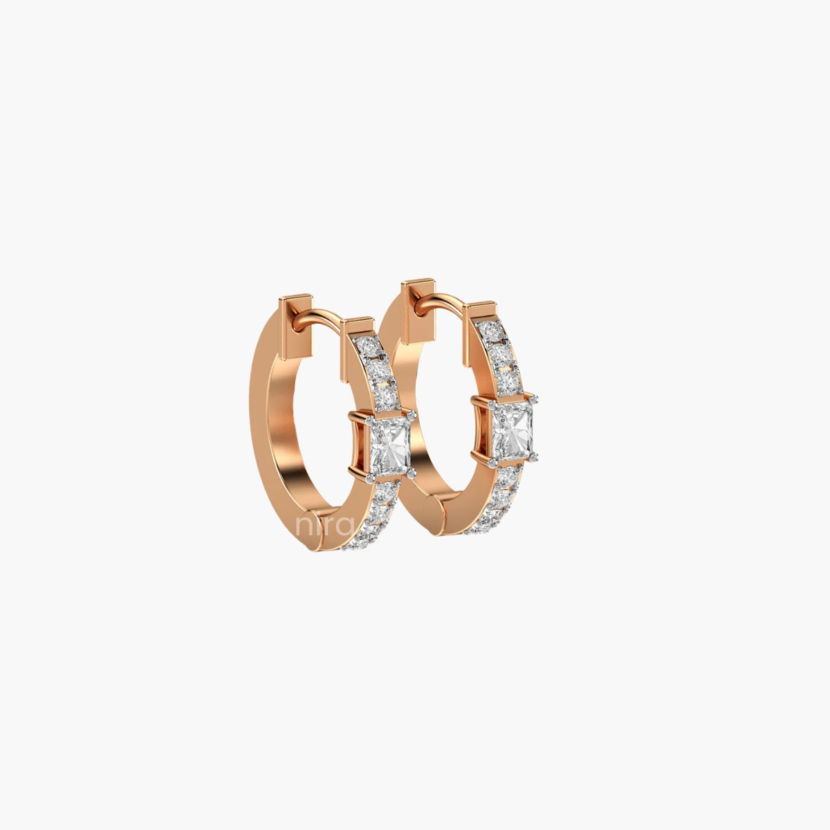 Princess Diadem Hoop Diamond Earrings