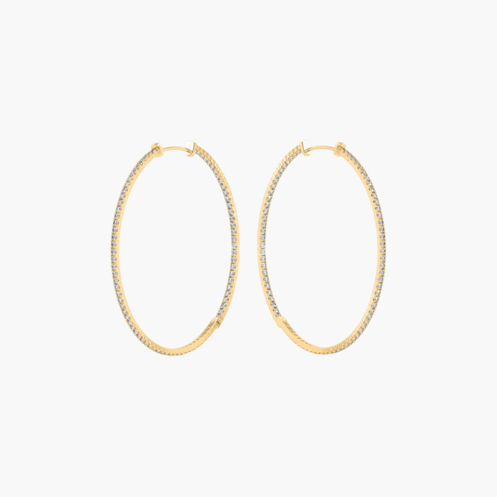 Classic Hoop Diamond Earrings