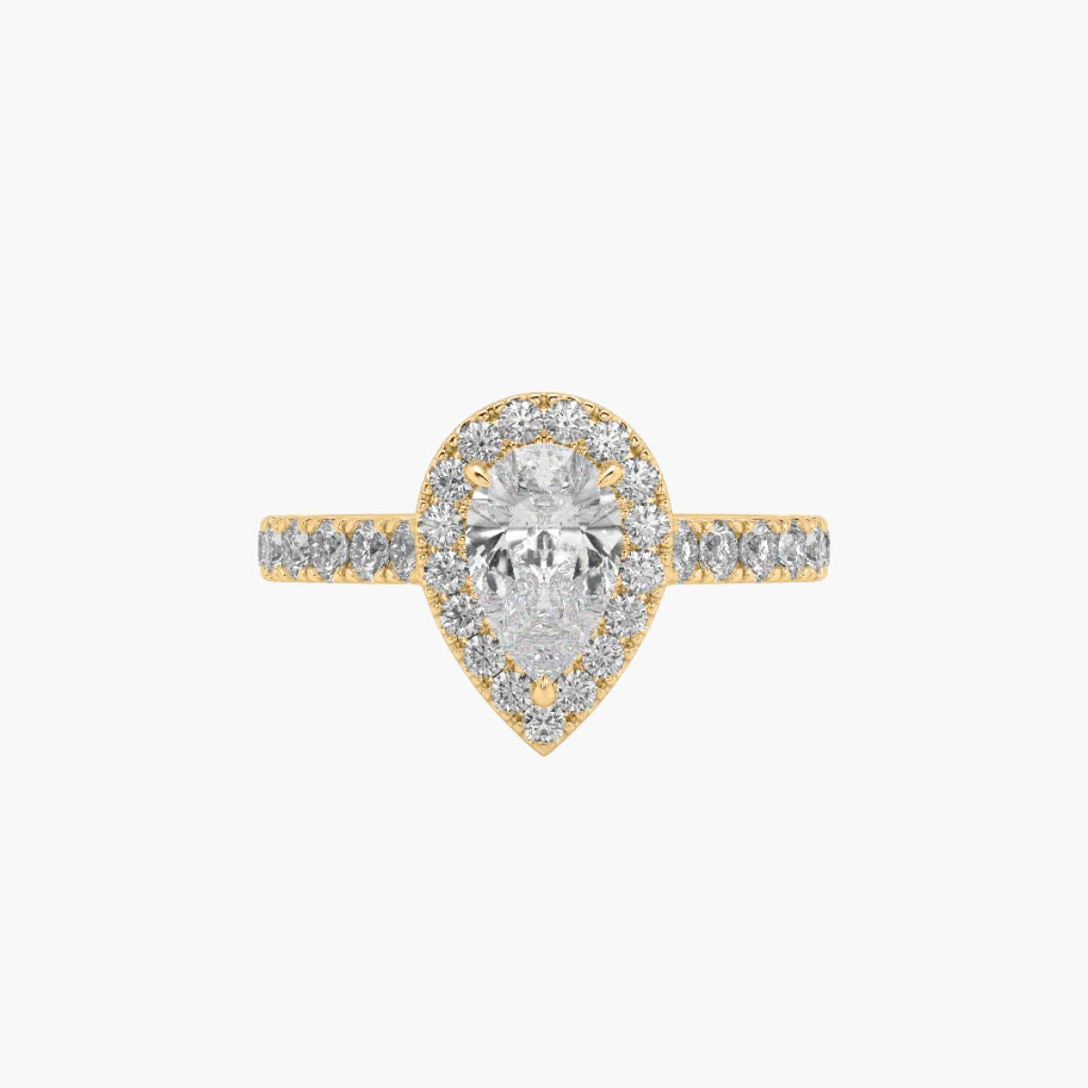 Lumiere Pear 0.9 ct Halo Ring