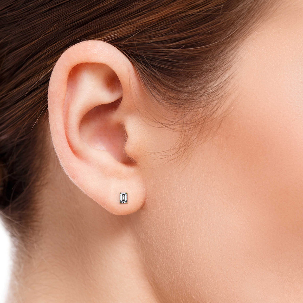 Verdant Emerald Solitaire Studs