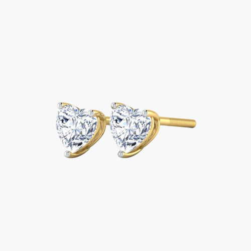 Amour Heart Solitaire Studs