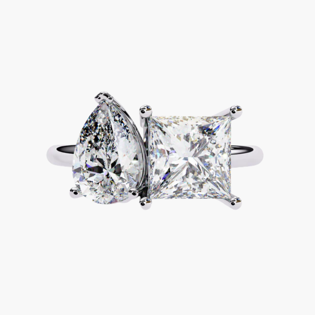 Harmony Pear & Princess 4 ct Toi et Moi Ring