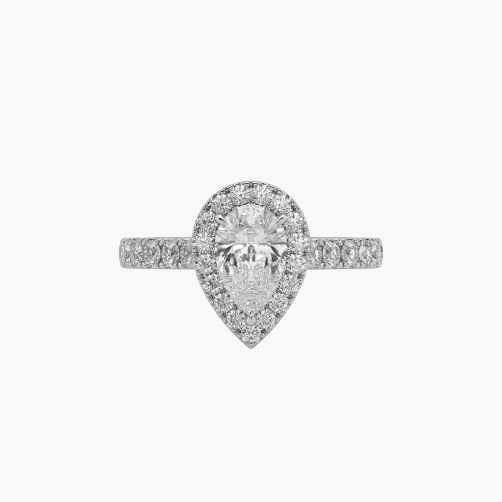 Lumiere Pear 0.9 ct Halo Ring