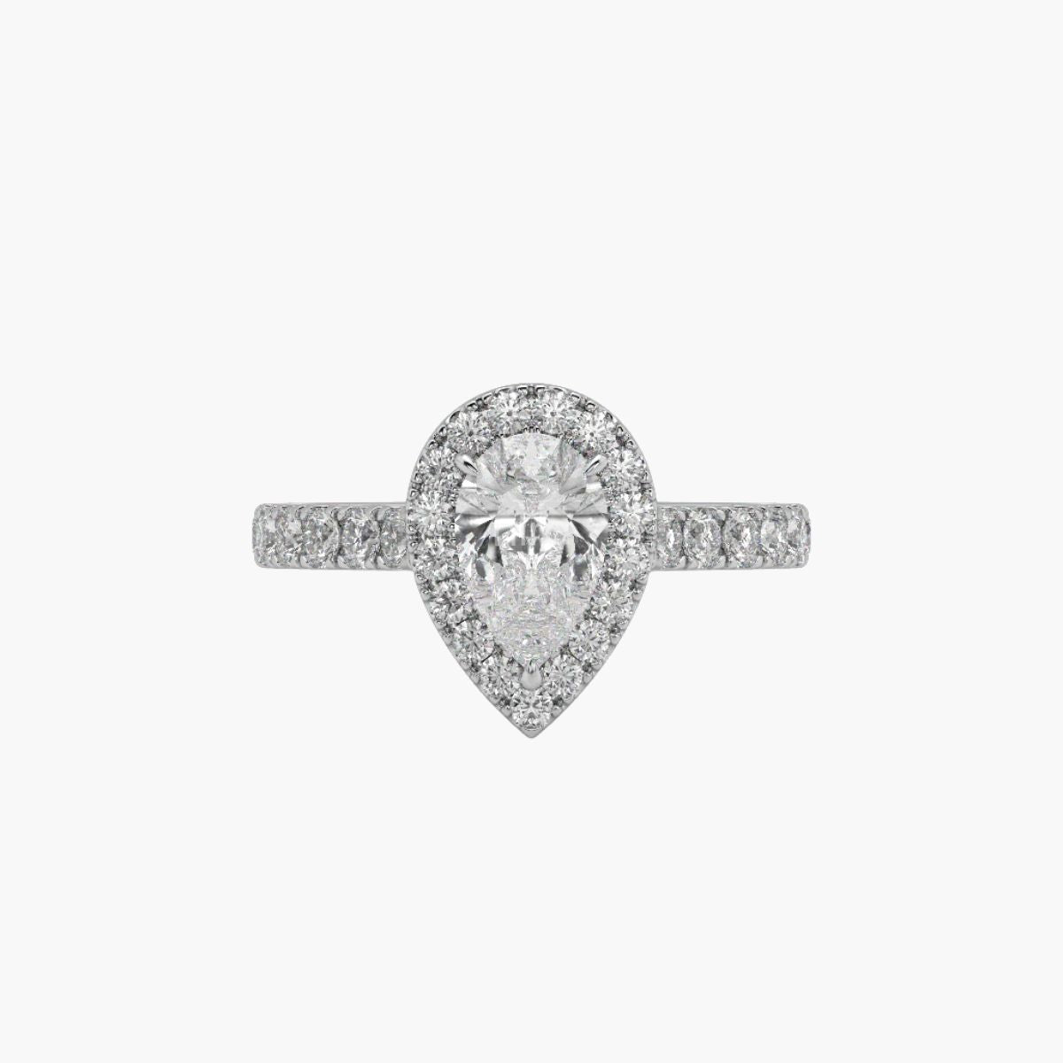 Lumiere Pear 0.9 ct Halo Ring