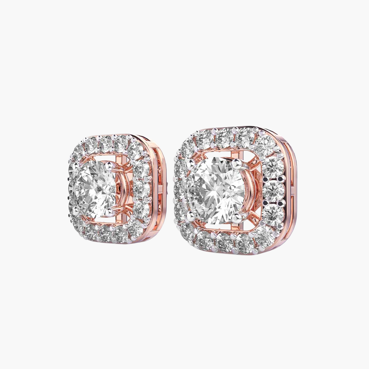 Cushion Glow Solitaire Studs