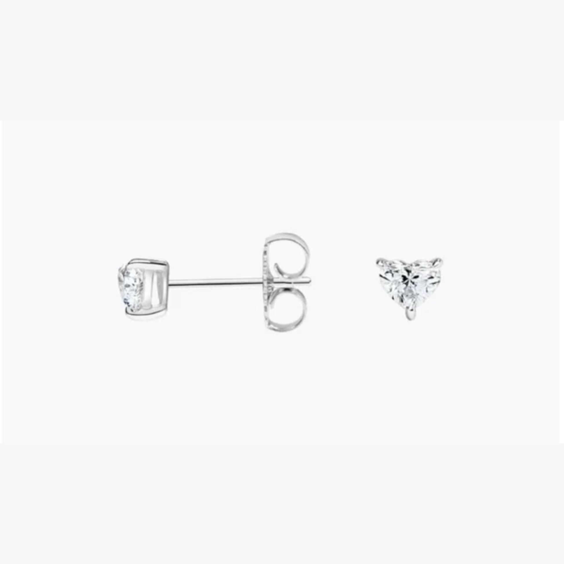 Amour Heart Solitaire Studs