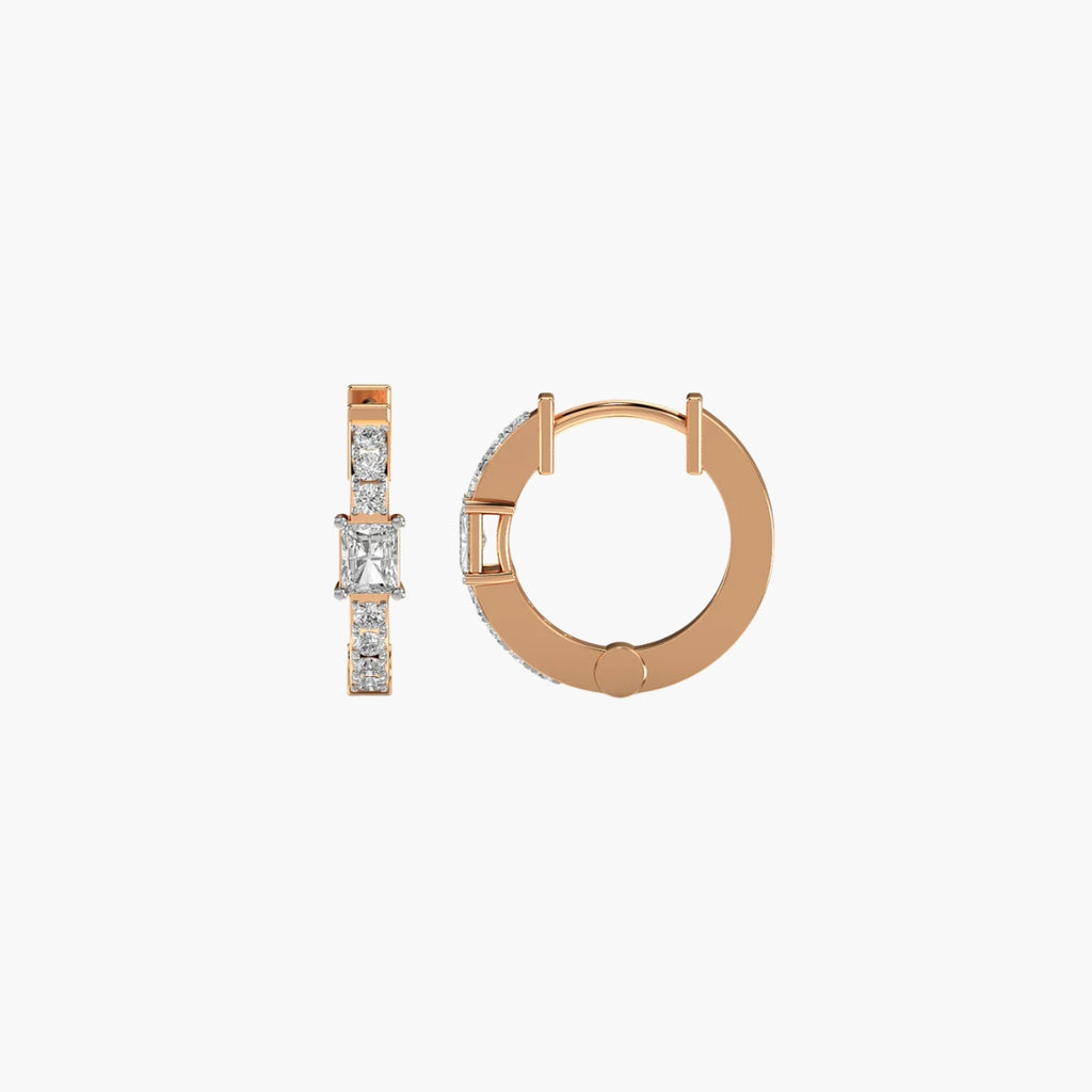 Princess Diadem Hoop Diamond Earrings