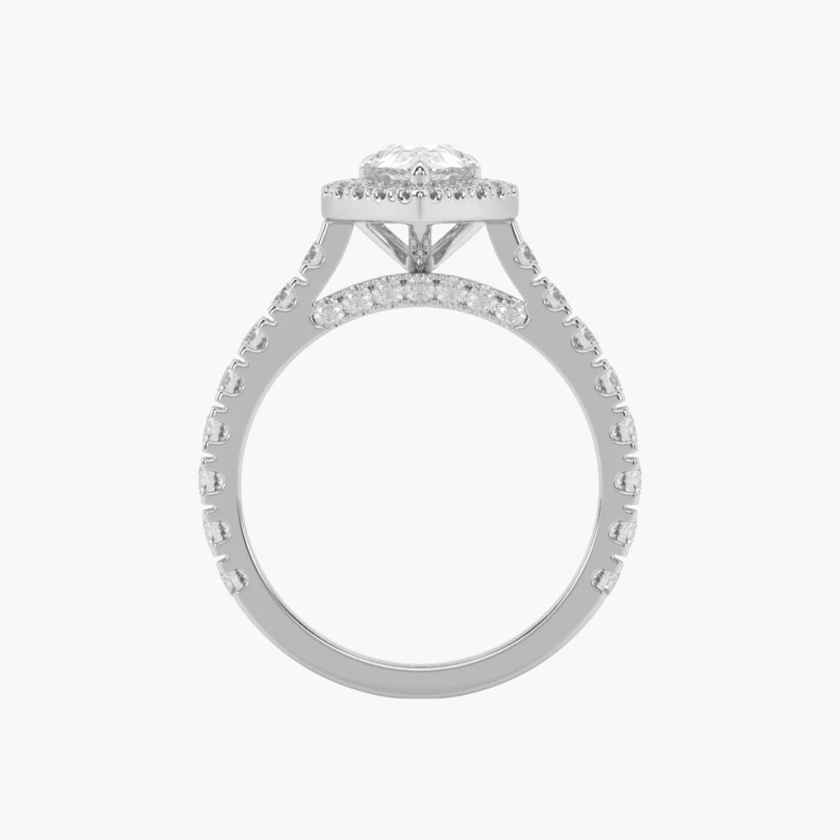 Lumiere Pear 0.9 ct Halo Ring