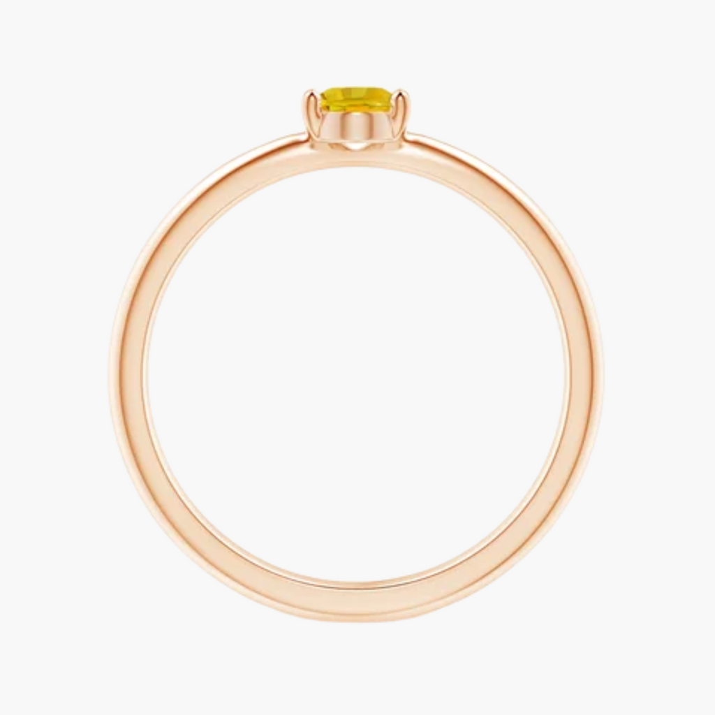 Sol Yellow Oval 0.45 ct Solitaire Ring