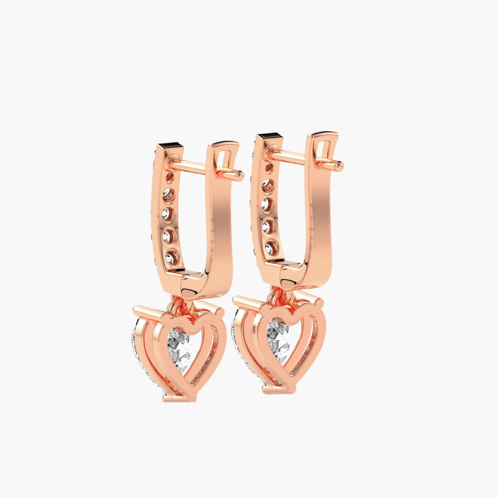 Heart fall Drop Diamond Earrings