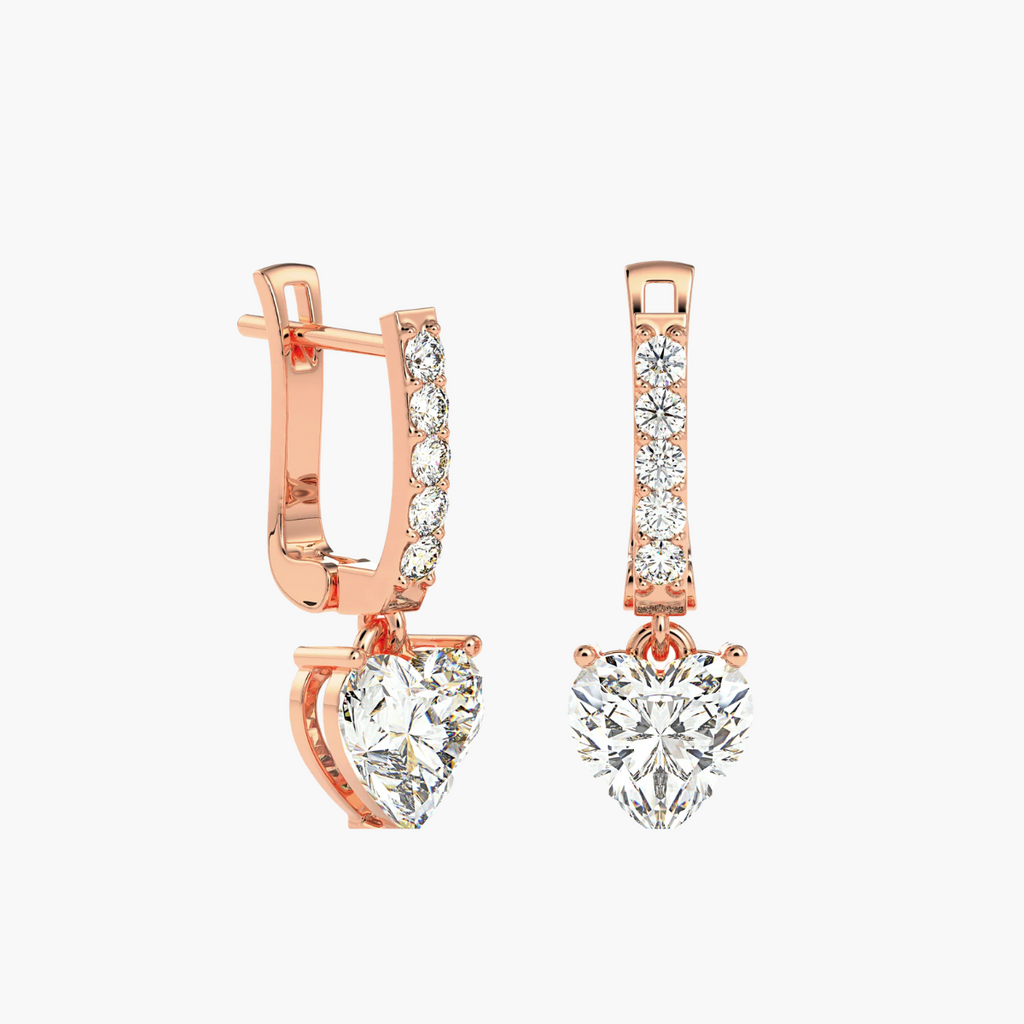 Heart fall Drop Diamond Earrings