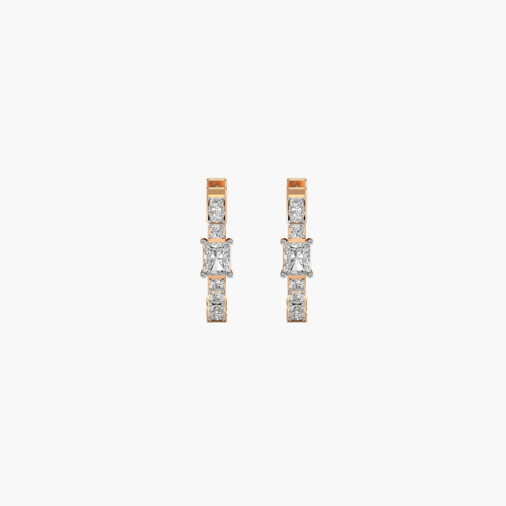 Princess Diadem Hoop Diamond Earrings