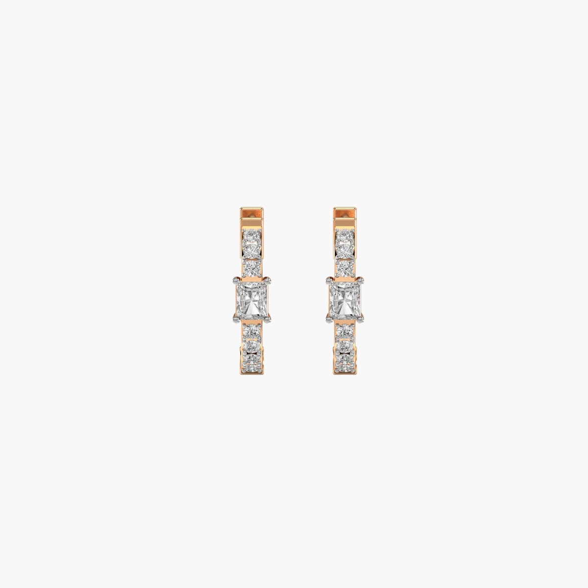 Princess Diadem Hoop Diamond Earrings