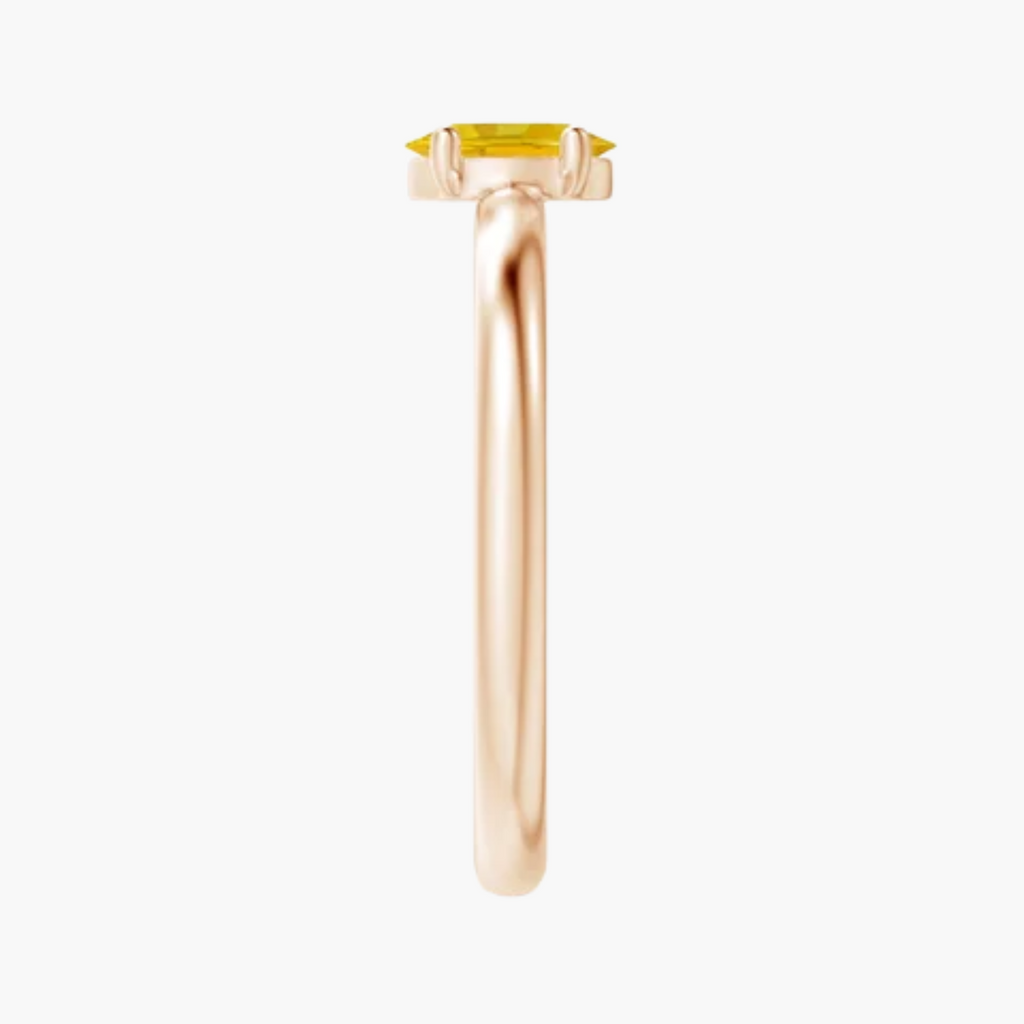 Sol Yellow Oval 0.45 ct Solitaire Ring