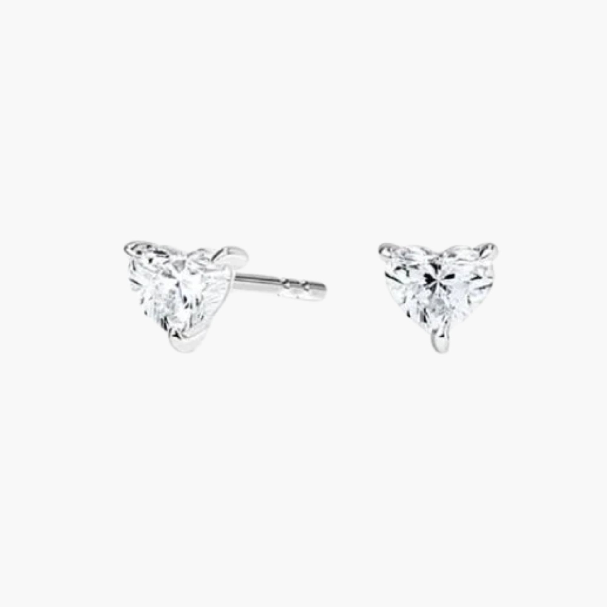 Amour Heart Solitaire Studs
