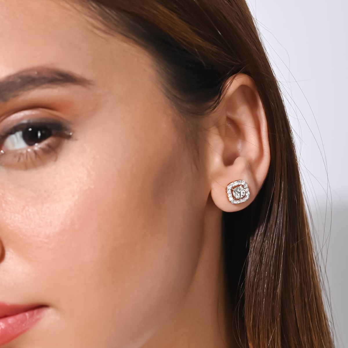 Cushion Glow Solitaire Studs
