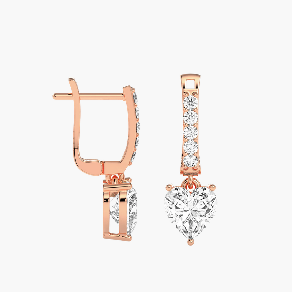 Heart fall Drop Diamond Earrings