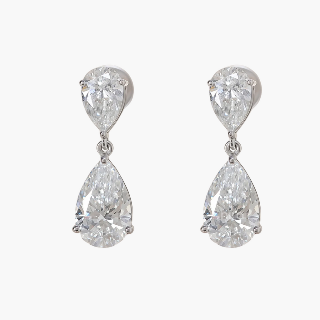 Pear Luxe Drop Diamond Earrings