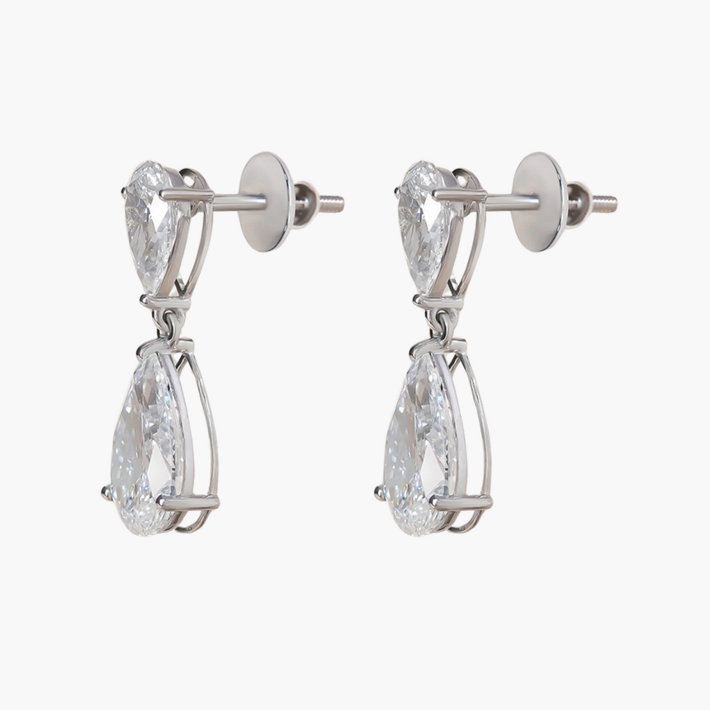 Pear Luxe Drop Diamond Earrings