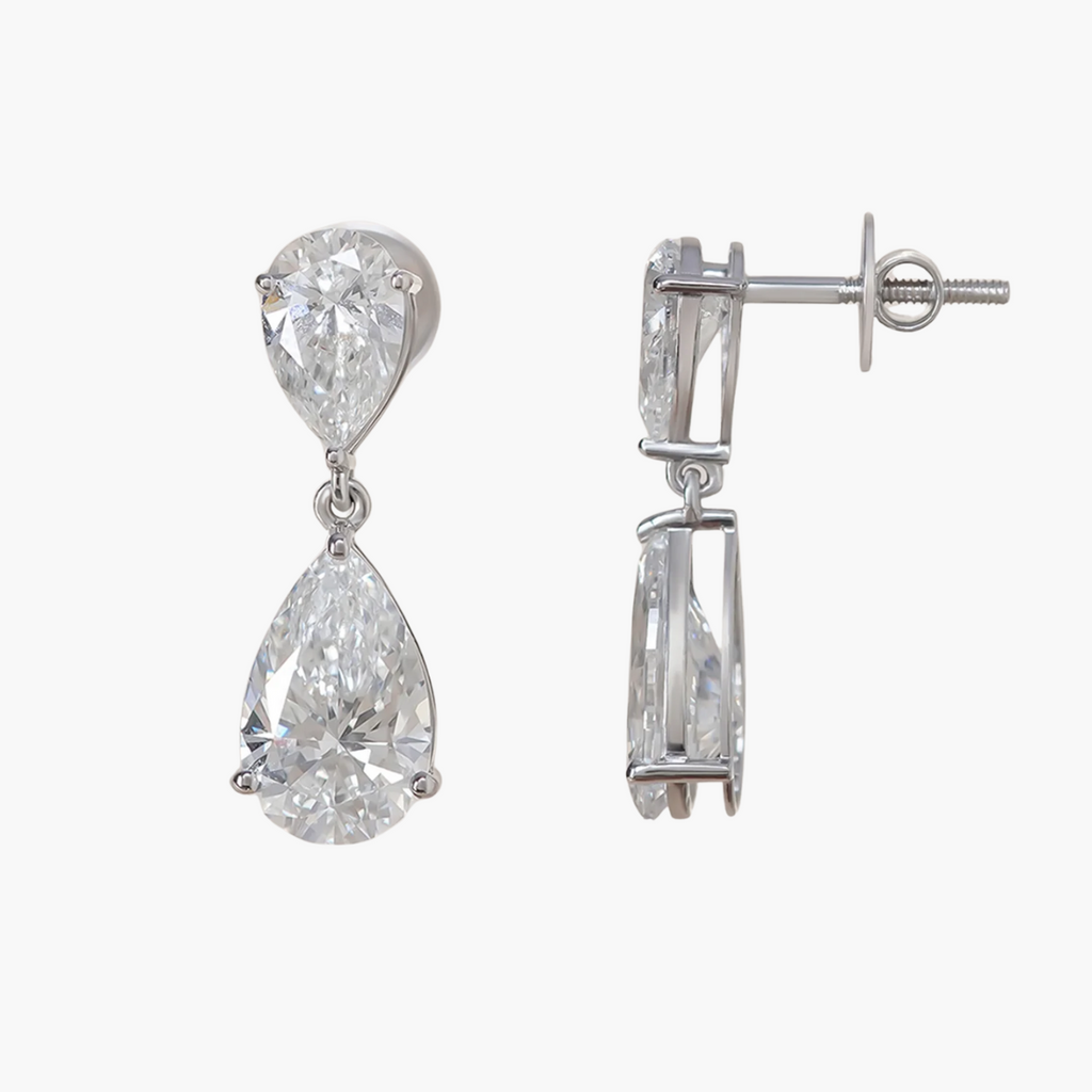 Pear Luxe Drop Diamond Earrings