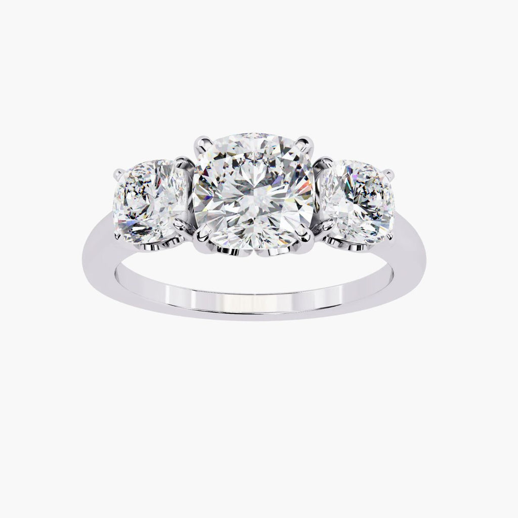 Trilogy Cushion Three stone Ring