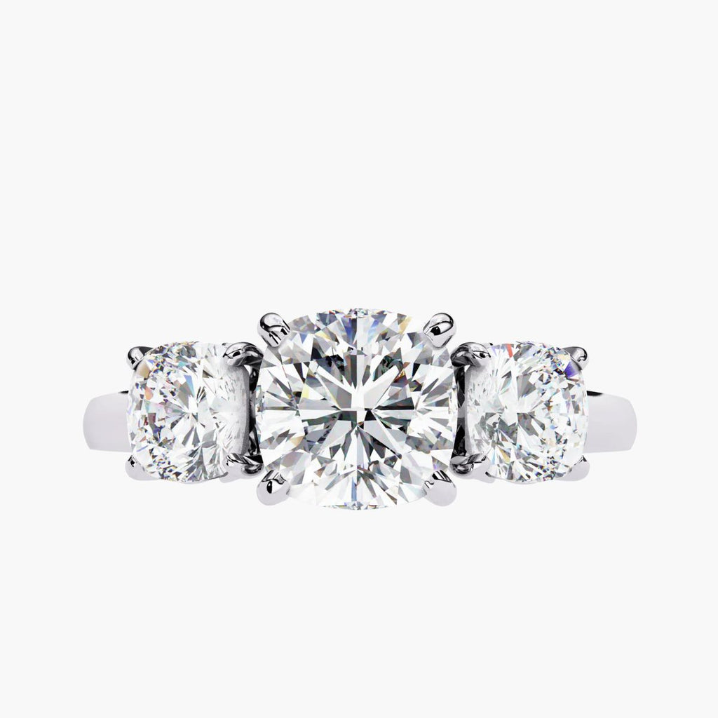 Trilogy Cushion Three stone Ring