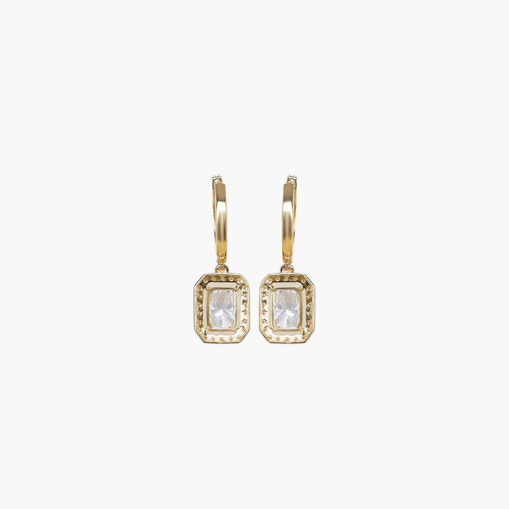 Emerald Glint Drop Diamond Earrings