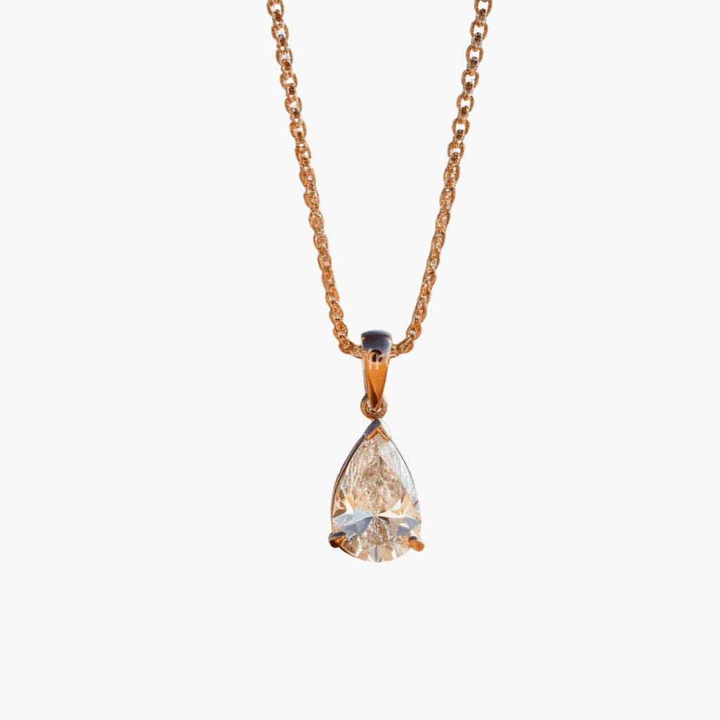 Pear Luxe Solitaire Pendant