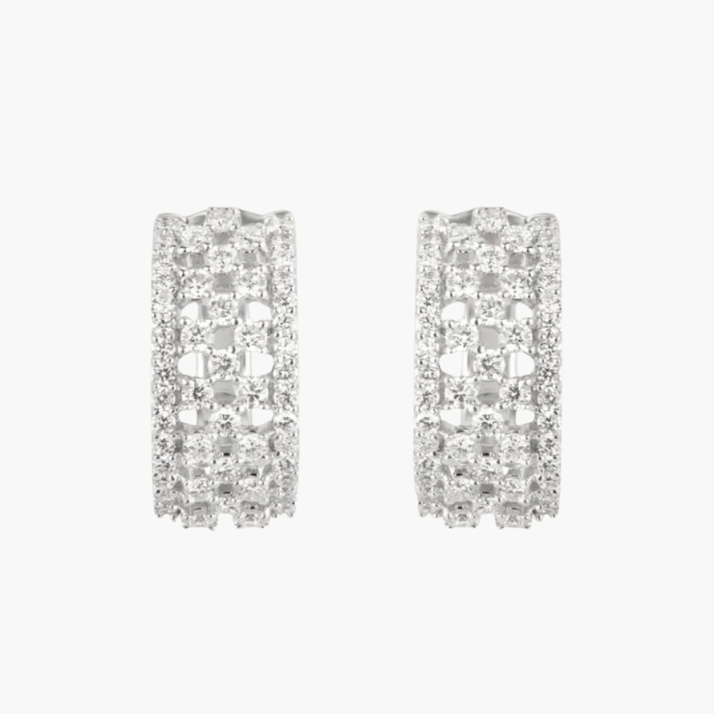 Stellar Aura Hoop Diamond Earrings