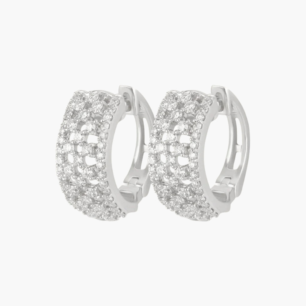 Stellar Aura Hoop Diamond Earrings