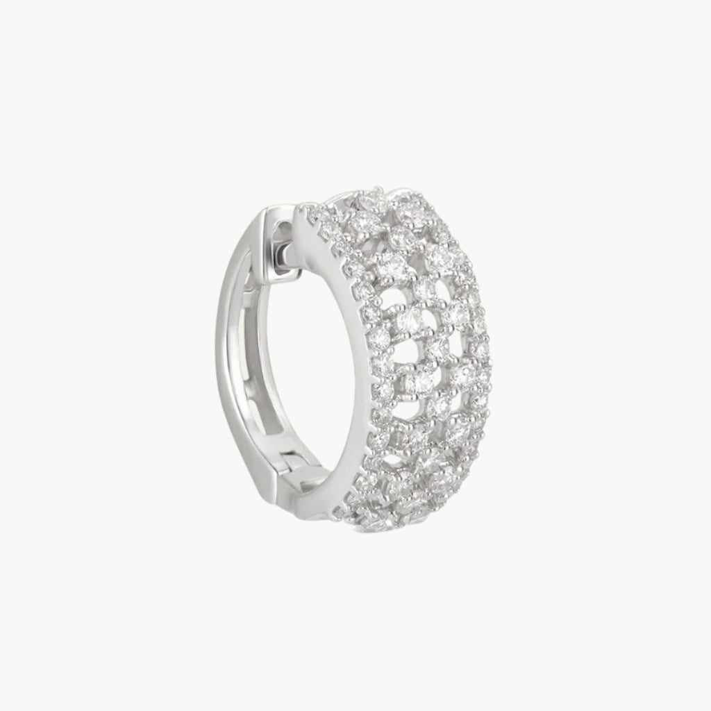 Stellar Aura Hoop Diamond Earrings
